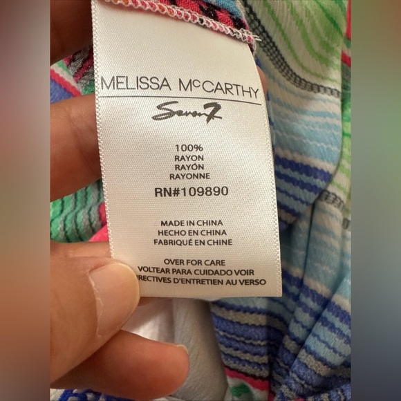 NWT Melissa McCarthy Seven7 Cover Up Duster Kimono Shirt Plus size 4X Rainbow - Picture 10 of 11